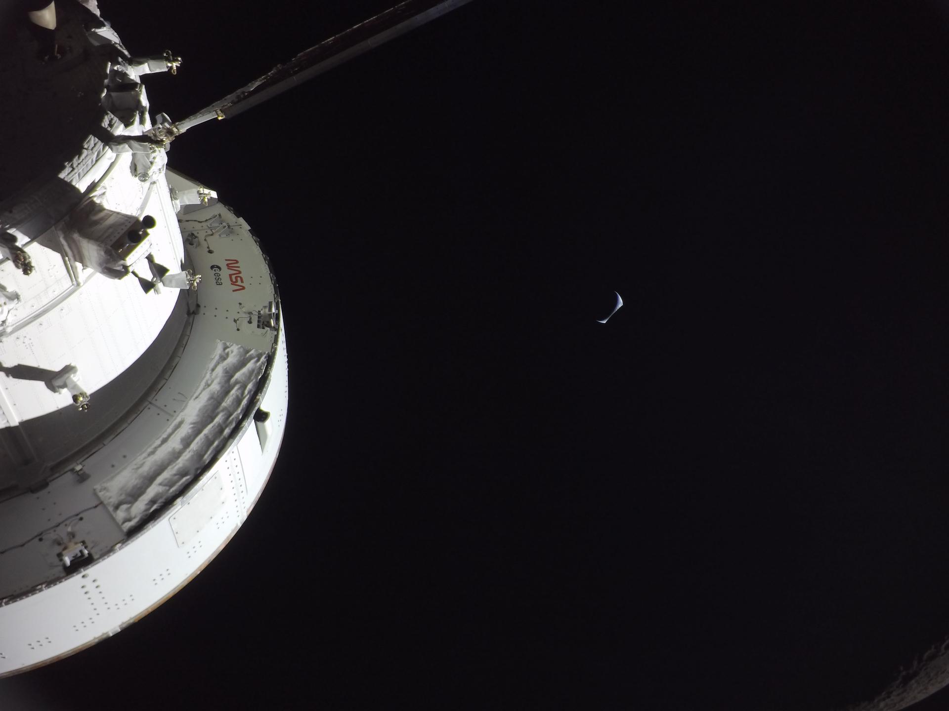 Earthrise captured from Orion during Artemis II lunar flyby, April 6 2026